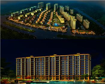 陜西樓體亮化設計-碧桂園住宅小區